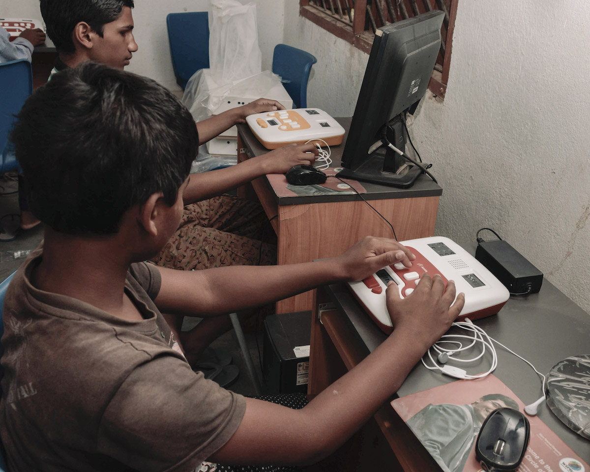 annie being used by kids in ranchi, india